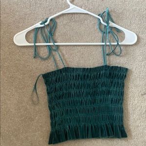 Green velvet tank top